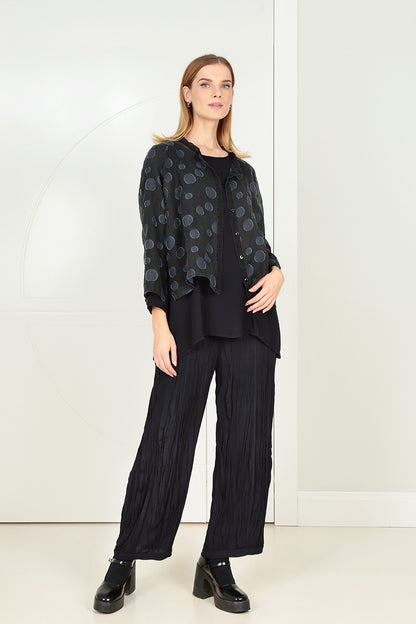 Long Sleeves Graphite Blue Viscose Blouse 6