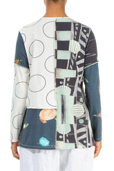 Long Sleeves Mixed Prints Cotton Blouse 2