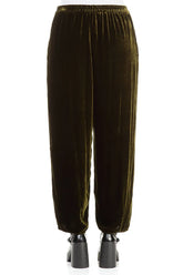 Long Taper Forest Mist Silk Velvet Trousers 2
