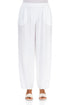 Taper White Silk Bamboo Trousers 1