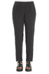 Long Tapered Graphite Textured Linen Trousers 1