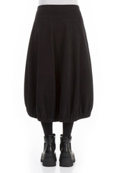 Longer Back Black Cotton Jersey Skirt 2