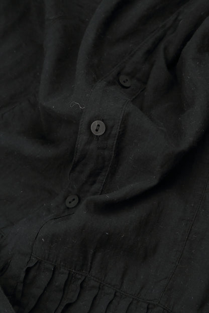 Longer Back Black Cotton Shirt 5