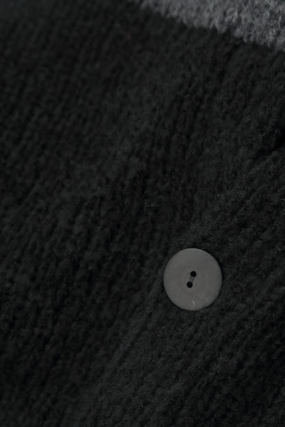 Longer Back Black Wool Cardigan