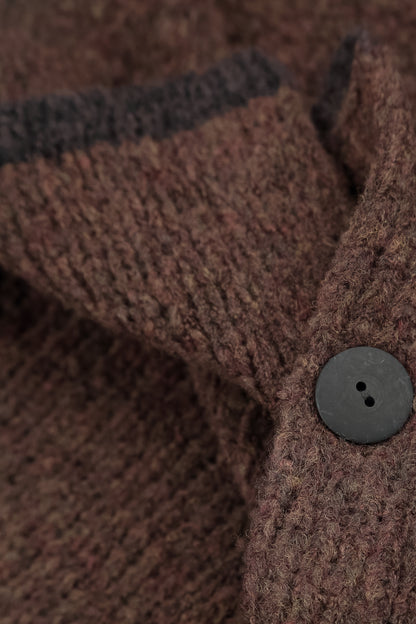 Longer Back Brown Wool Cardigan