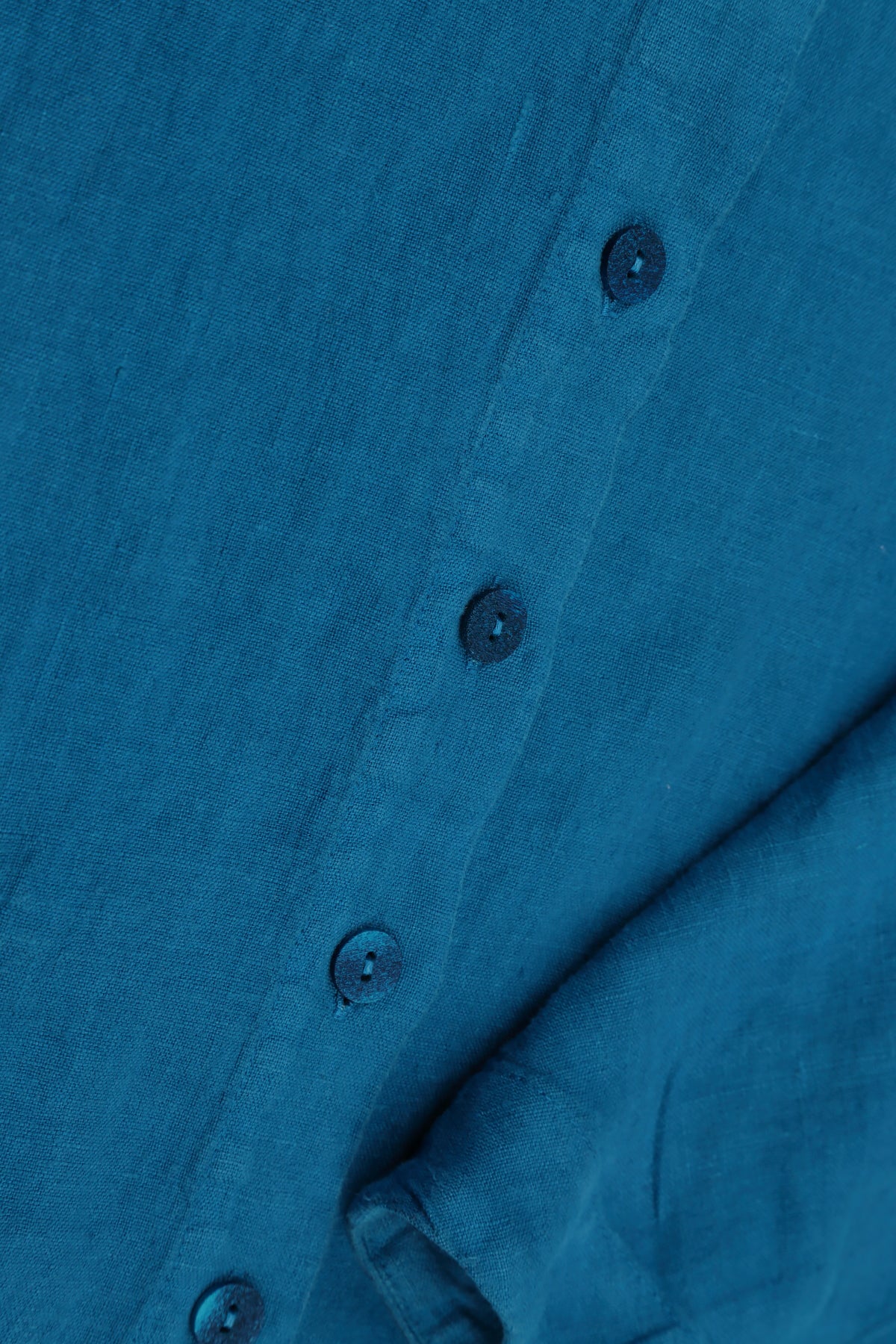 Longer Back Cobalt Blue Linen Shirt