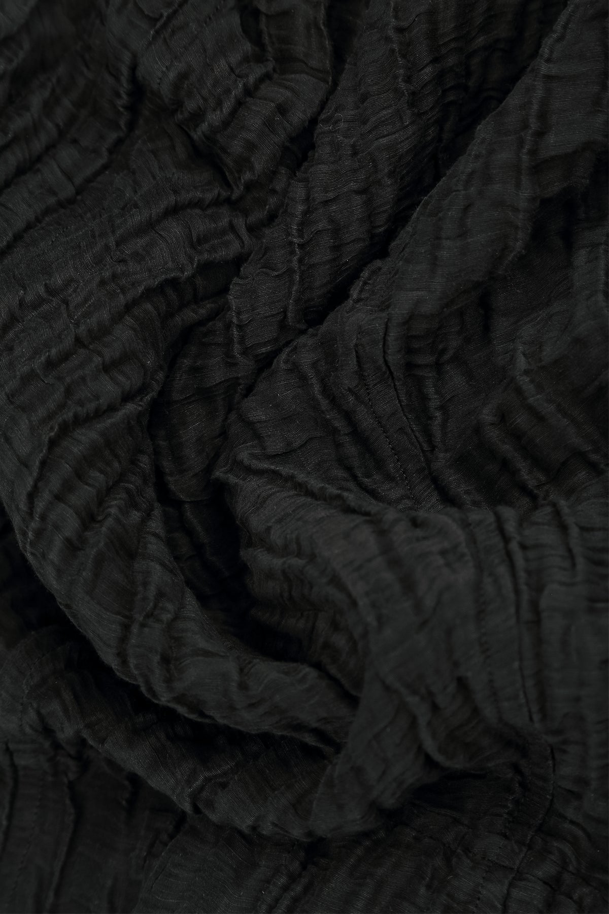 Longer Back Crinkled Black Silk Linen Jacket