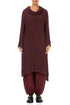 Longer Back Crinkled Wine Silk Tunic 1
