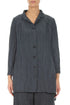 Longer Back Graphite Crinkled Silk Linen Jacket 1