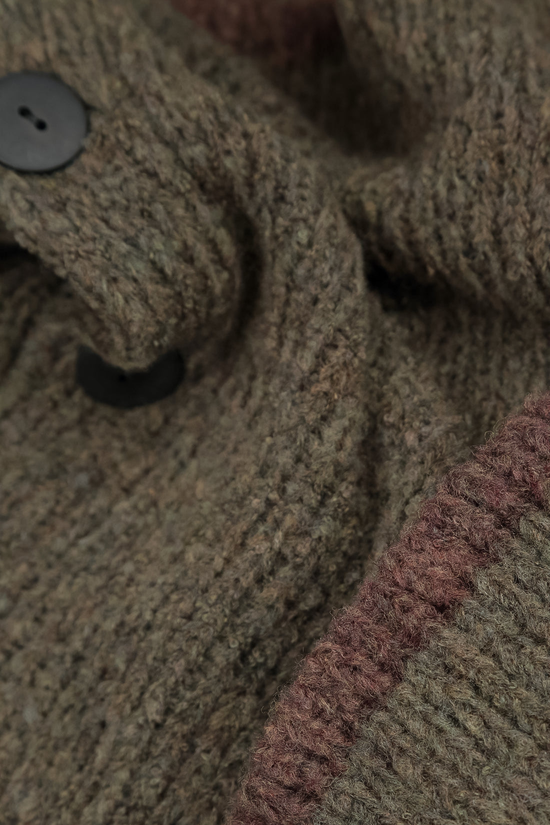 Longer Back Khaki Wool Cardigan 5