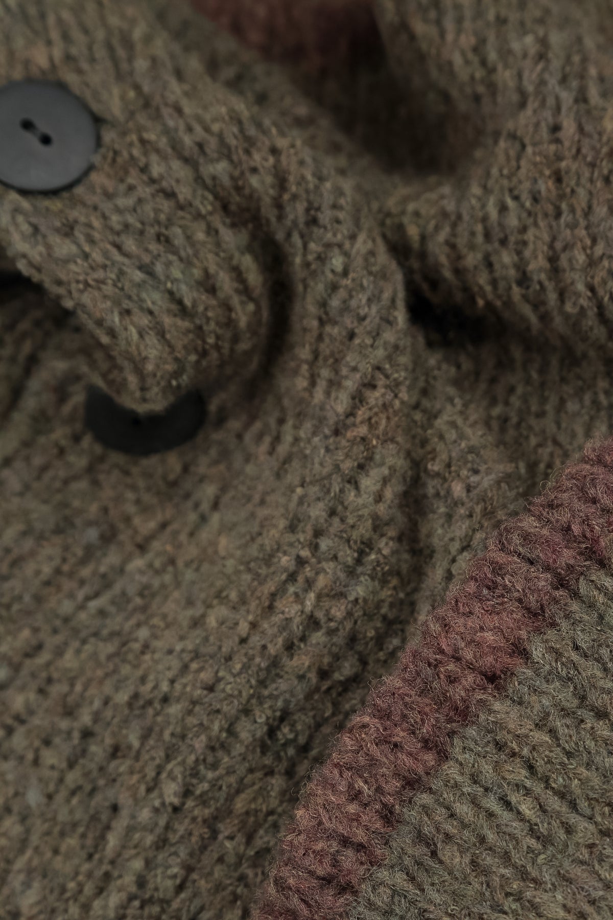 Longer Back Khaki Wool Cardigan