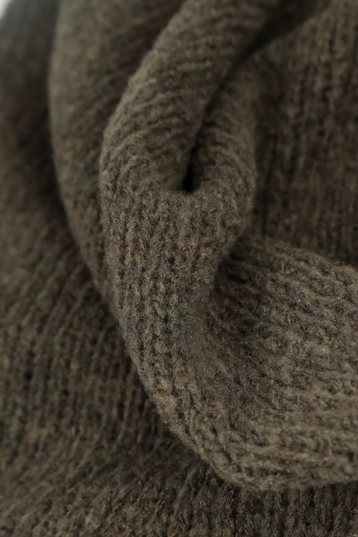 Longer Back Khaki Wool Cardigan