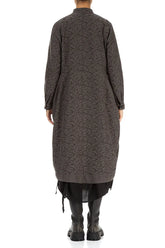 Longer Back Ornamented Forest Brown Silk Cotton Jacket 3