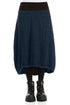 Longer Back Royal Blue Textured Linen Skirt 1