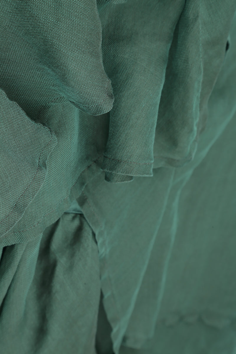 Longer Back Sage Silk Cotton Shirt 5