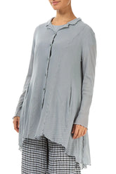 Longer Back Silver Grey Mesh Soft Cotton Jacket 3