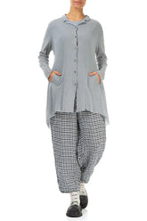 Longer Back Silver Grey Mesh Soft Cotton Jacket 4