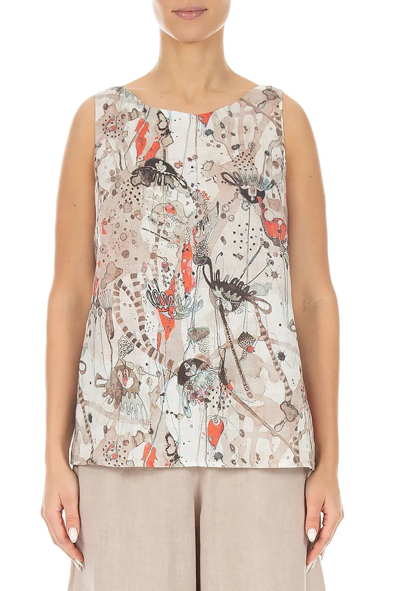 Longer Back Sleeveless Savannah Linen Top