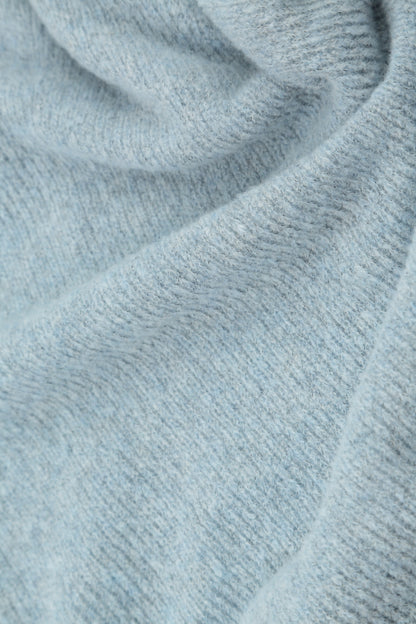 Longer Back Turtleneck Silver Blue Wool Sweater 5