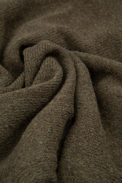 Longer Back Turtleneck Khaki Wool Sweater 6