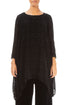 Longer Edge Devoré Dot Black Silk Velvet Tunic 1