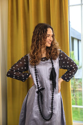 Longer Edges Dotty Anthracite Silk Tunic 5