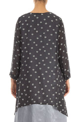 Longer Edges Dotty Anthracite Silk Tunic 2