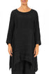 Longer Sides Crinkled Black Silk Tunic 1