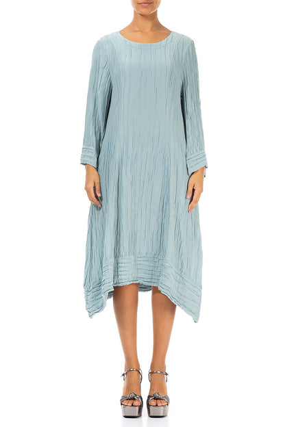 Longer Sides Crinkled Breeze Silk Linen Dress 1
