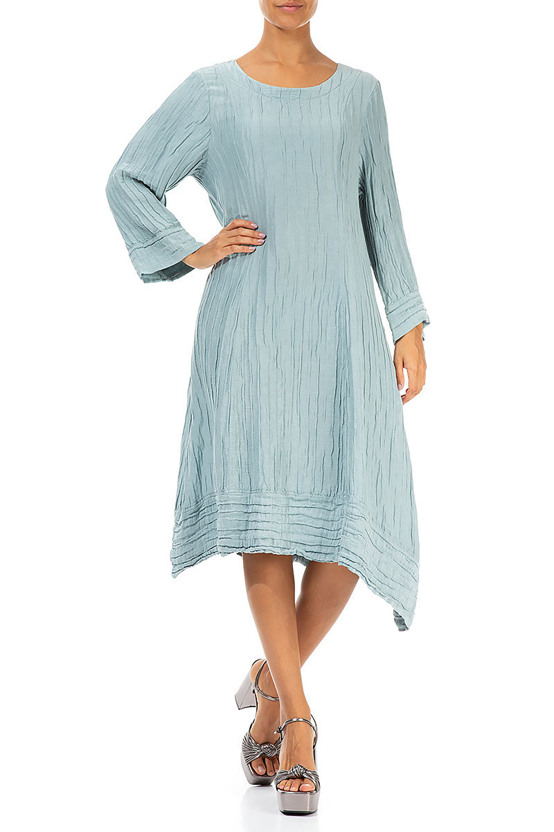 Longer Sides Crinkled Breeze Silk Linen Dress 4