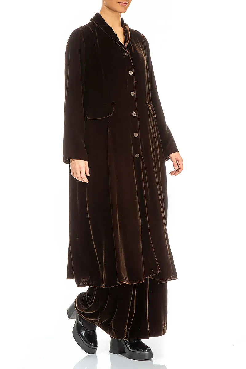 Longline Aged Copper Silk Velvet Jacket 3