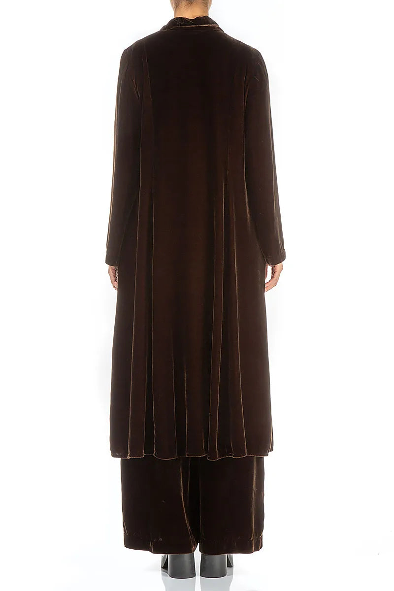 Longline Aged Copper Silk Velvet Jacket 2