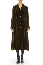 Longline Forest Mist Silk Velvet Jacket 1