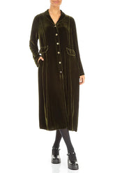 Longline Forest Mist Silk Velvet Jacket 4