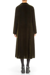 Longline Forest Mist Silk Velvet Jacket 2