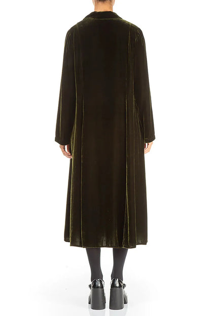 Longline Forest Mist Silk Velvet Jacket 2