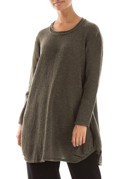 Loose Cosy Khaki Wool Sweater 3