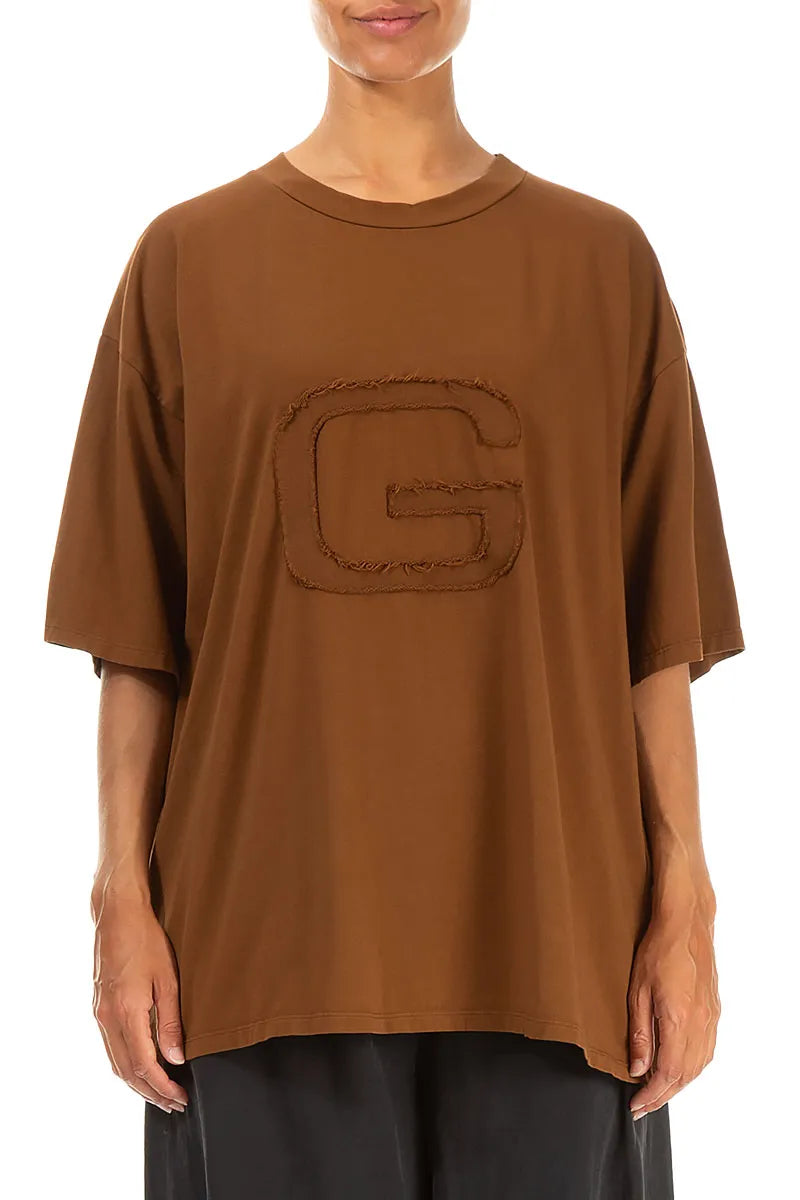 Lockere Bluse aus gealterter Kupferbaumwolle
