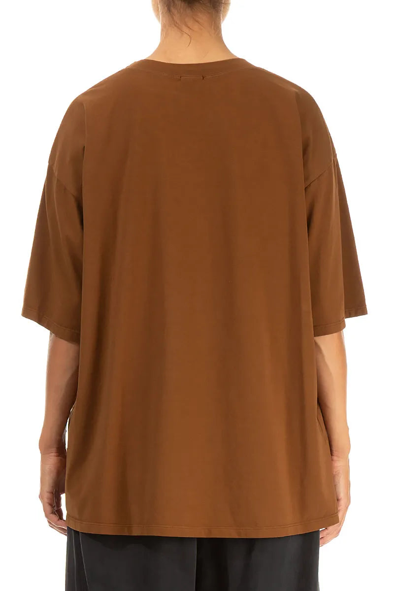Lockere Bluse aus gealterter Kupferbaumwolle