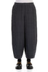 Loose Anthracite Patterned Linen Trousers 1