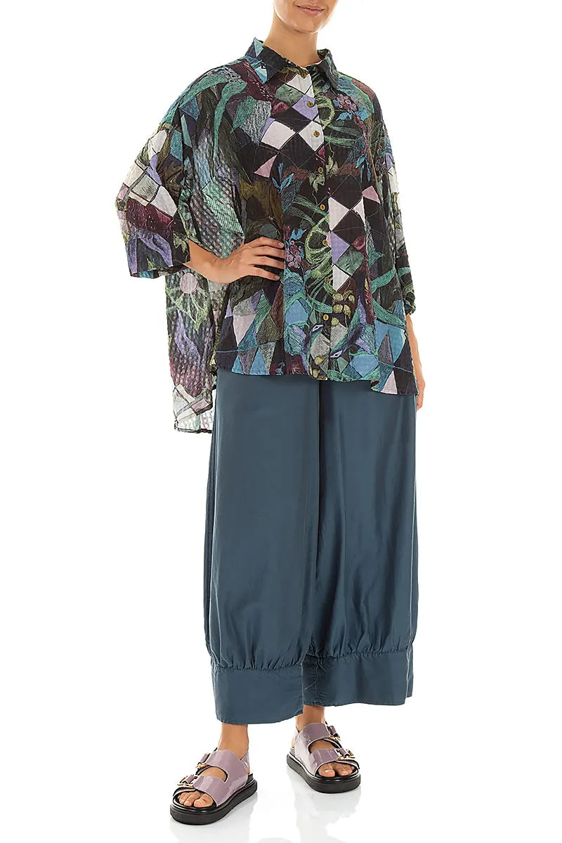 Chemise en soie texturée Mosaïque d&