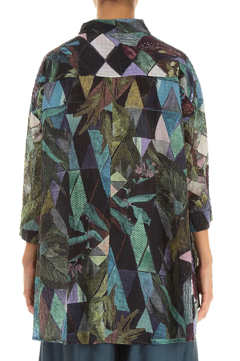Chemise en soie texturée Mosaïque d&