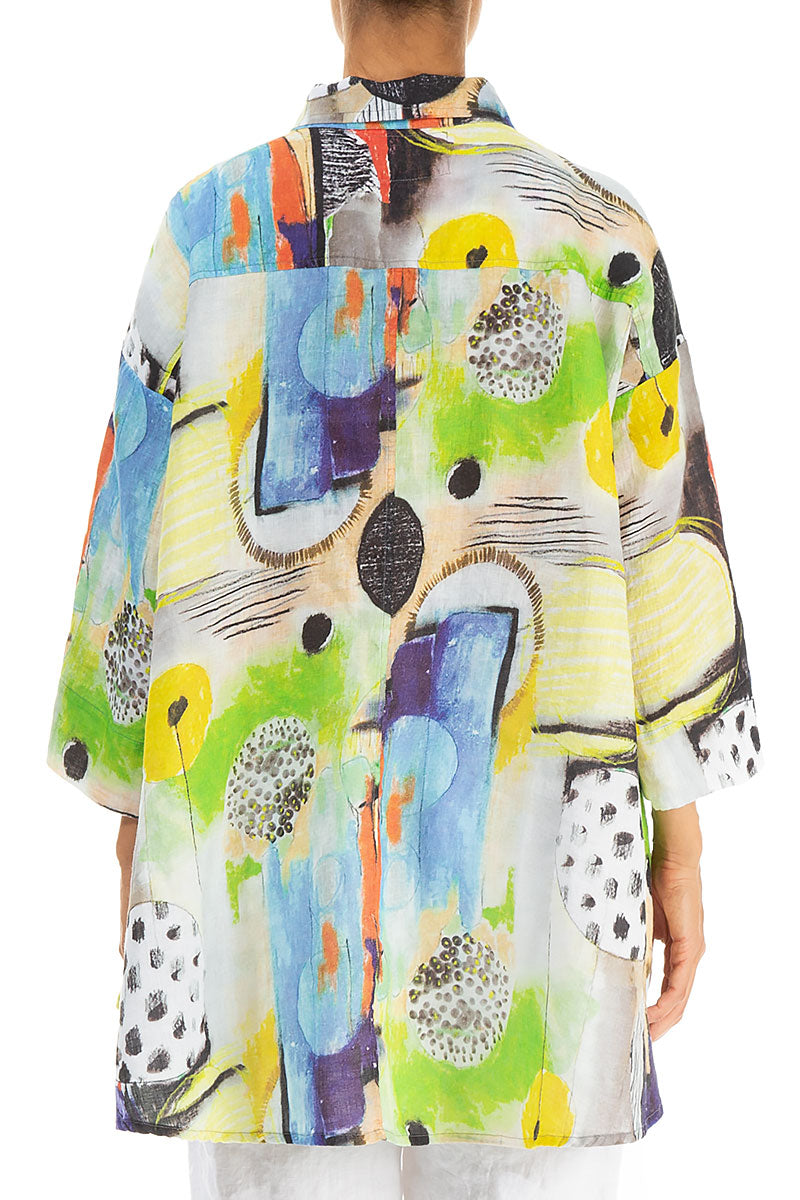 Loose Artmaze Linen Shirt 2