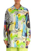 Loose Artmaze Textured Silk Shirt 1