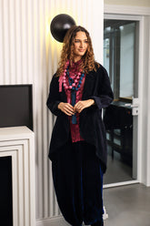 Loose Azure Silk Velvet Trousers 6