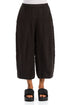 Loose Back Pockets Black Linen Trousers 1
