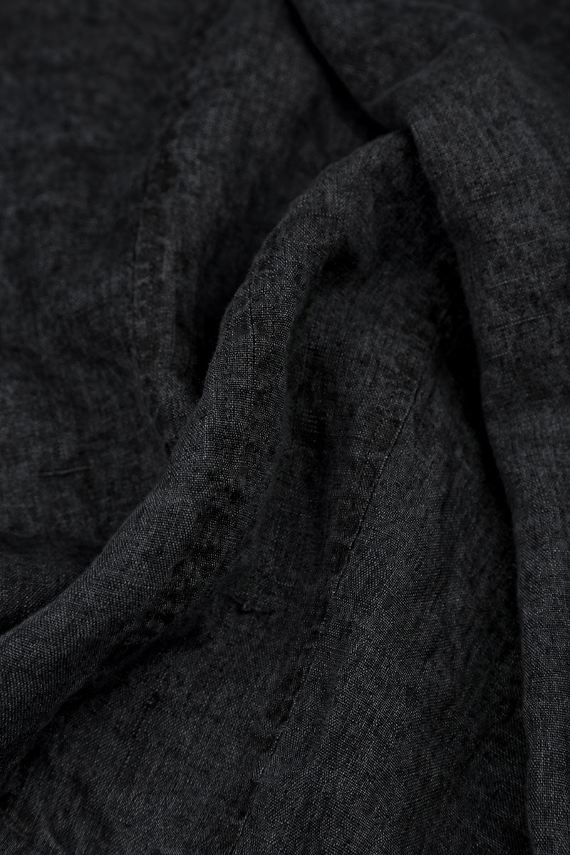Loose Back Pockets Black Linen Trousers 6