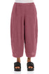 Loose Back Pockets Mauve Taupe Linen Trousers 1