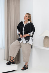 Loose Back Pockets Natural Linen Trousers 6