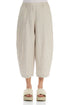 Loose Back Pockets Natural Linen Trousers 1